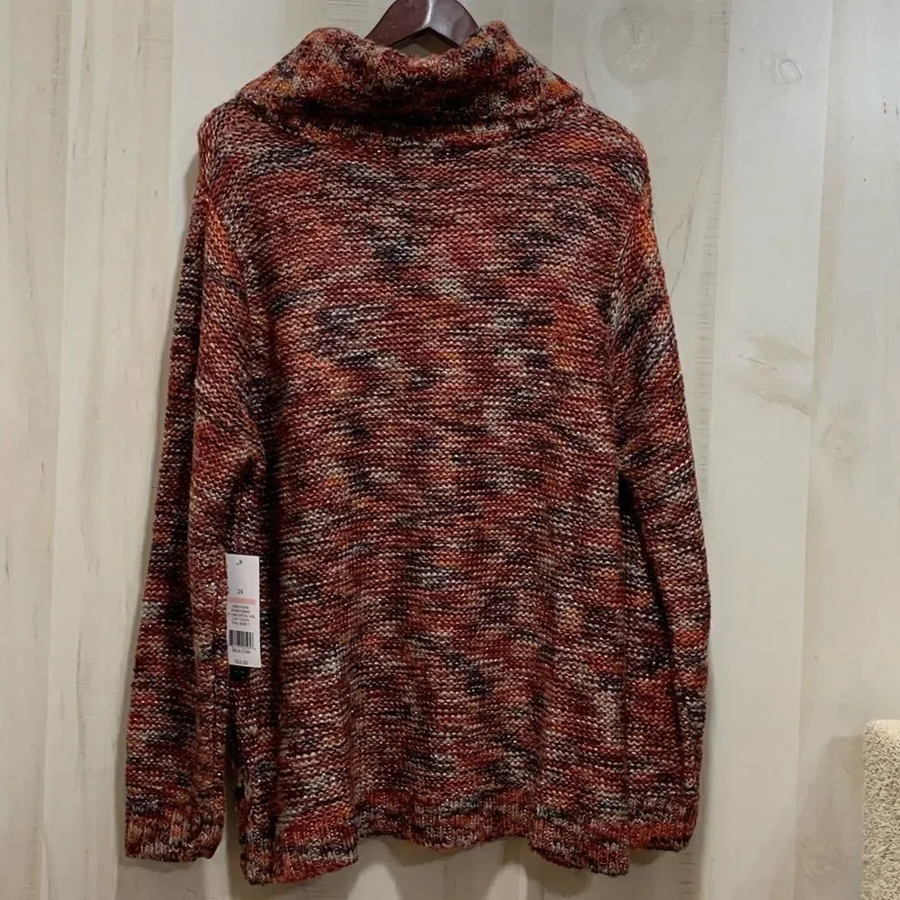 New Directions Plus Variegated Turtleneck Sweater - Picture 2 of 5